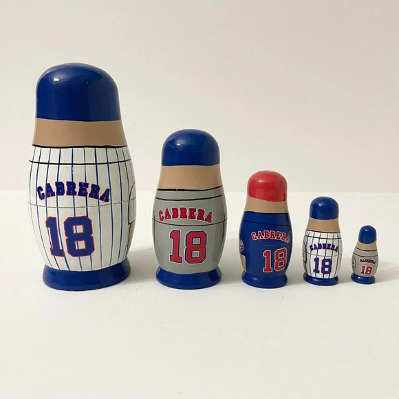 Babooshkah Nesting Doll Montreal Expos  Orlando Cabrera 5 Piece Set Flaws - Picture 3 of 16
